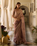 Prabha Purple Handcrafted Tissue Saree