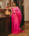 Kesariya Pink Doria Tie Dye Saree