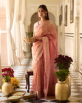 Teja Pink Handcrafted Tissue Saree