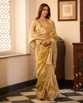 Vibha Golden Solid Pure Tissue Saree