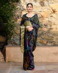 Kajal Black Gajji Silk Bandhej Saree