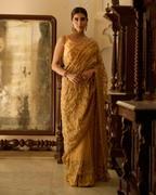 Gayatri Golden Handcrafted Pure Tissue Saree