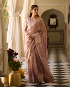 Prabha Purple Handcrafted Tissue Saree