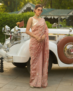 Padmini Peach Handcrafted Pure Tissue Saree