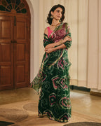 Pushp Green Doria Bandhej Saree