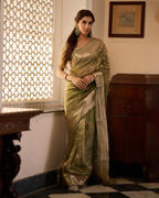 Shashi Green Solid Pure Tissue Saree