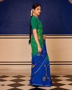 Chahat Green Handcrafted Chiffon Saree
