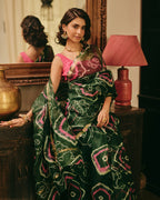 Pushp Green Doria Bandhej Saree