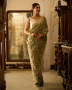 Manmohini Green Handcrafted Pure Tissue Saree