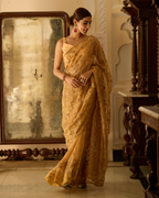 Gayatri Golden Handcrafted Pure Tissue Saree
