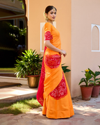 Chandan Yellow Gajji Silk Bandhej Saree