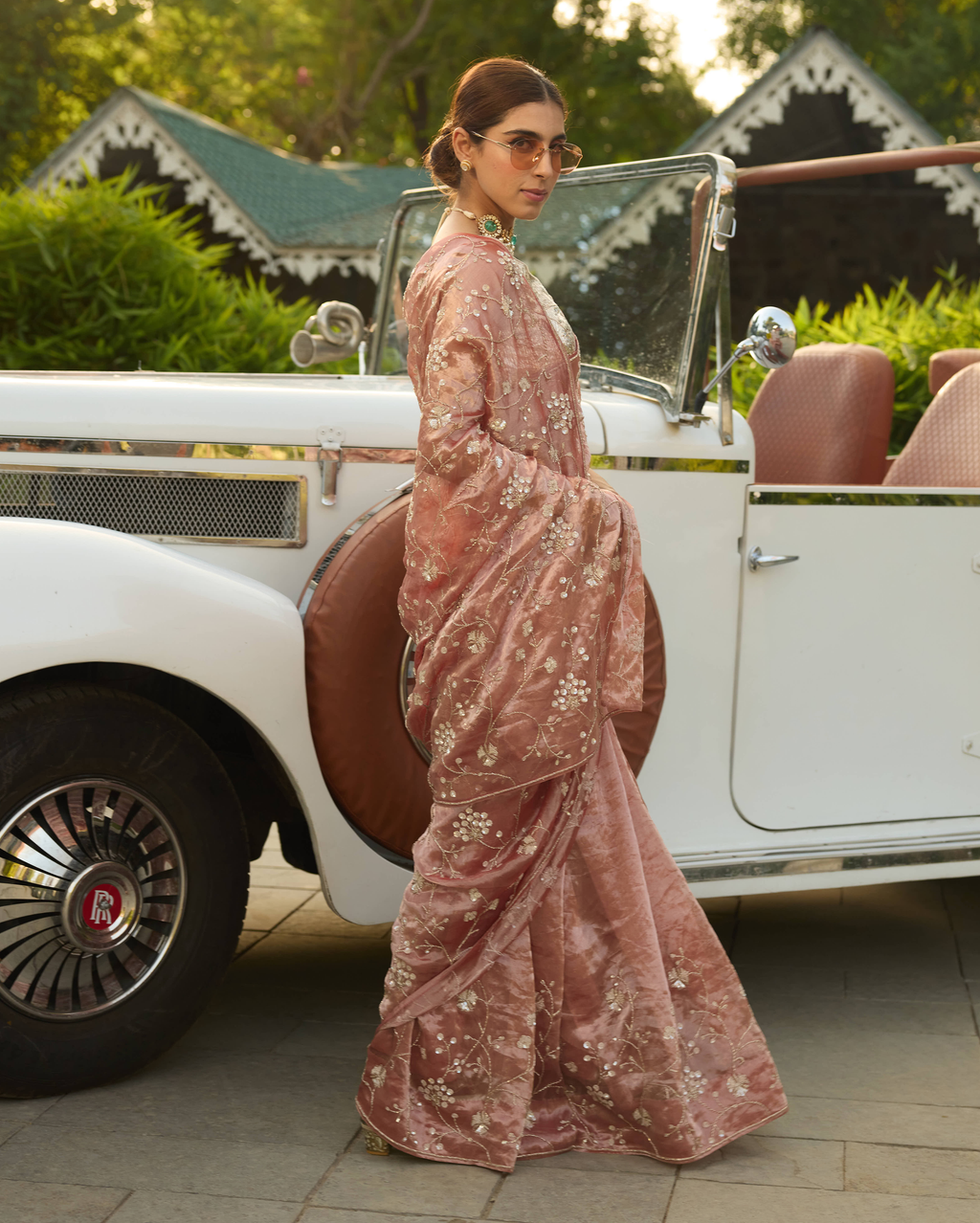 Padmini Peach Handcrafted Pure Tissue Saree