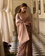 Prabha Purple Handcrafted Tissue Saree