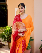 Chandan Yellow Gajji Silk Bandhej Saree