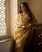 Vibha Golden Solid Pure Tissue Saree