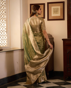 Shashi Green Solid Pure Tissue Saree