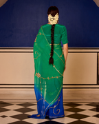 Chahat Green Handcrafted Chiffon Saree