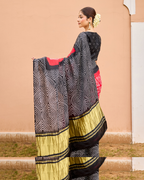 Rate Black Gajji Silk Bandhej Saree