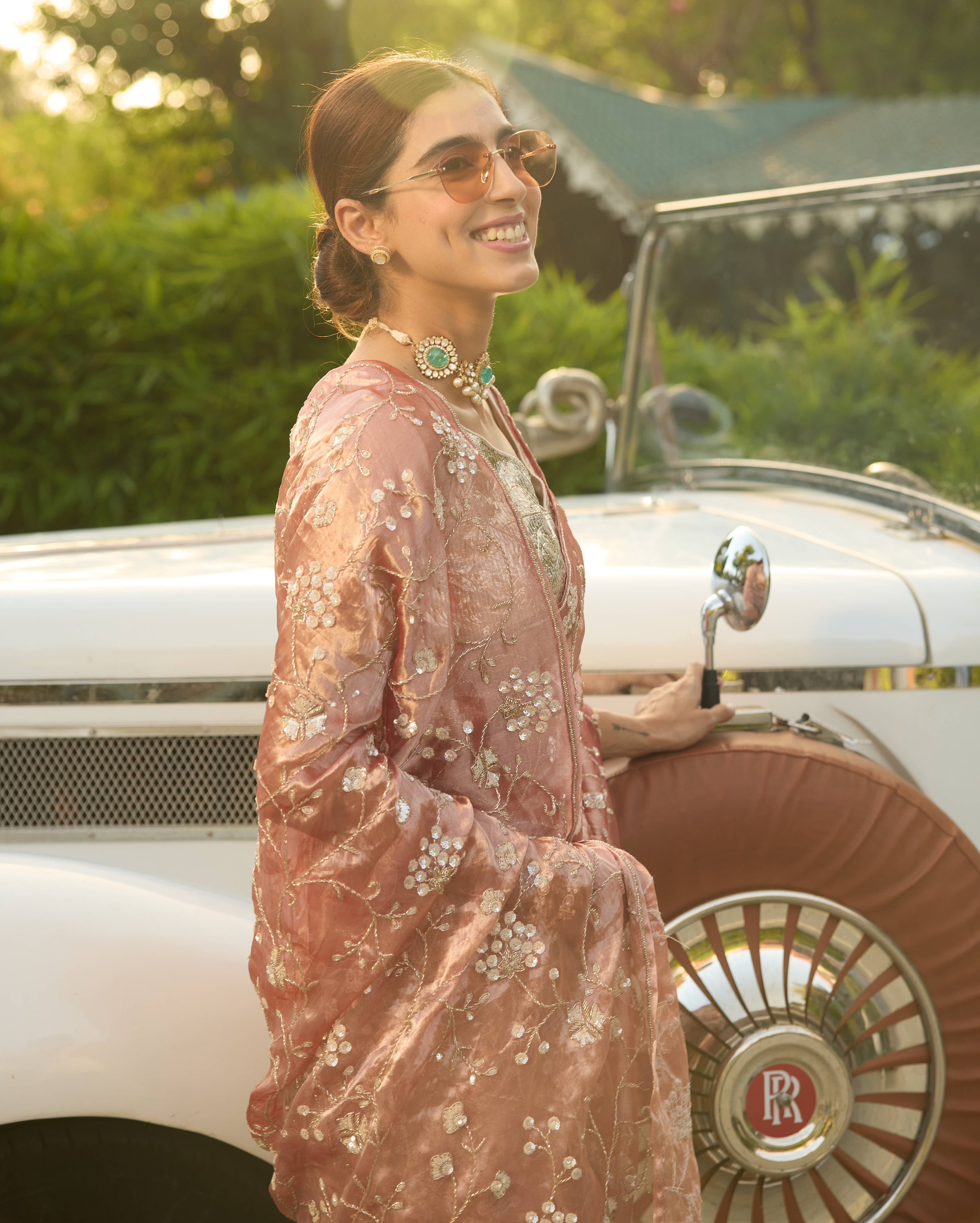 Padmini Peach Handcrafted Pure Tissue Saree